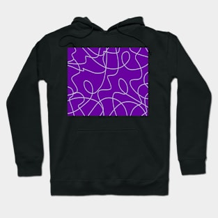 Modern Line Art: Purple and White Hoodie